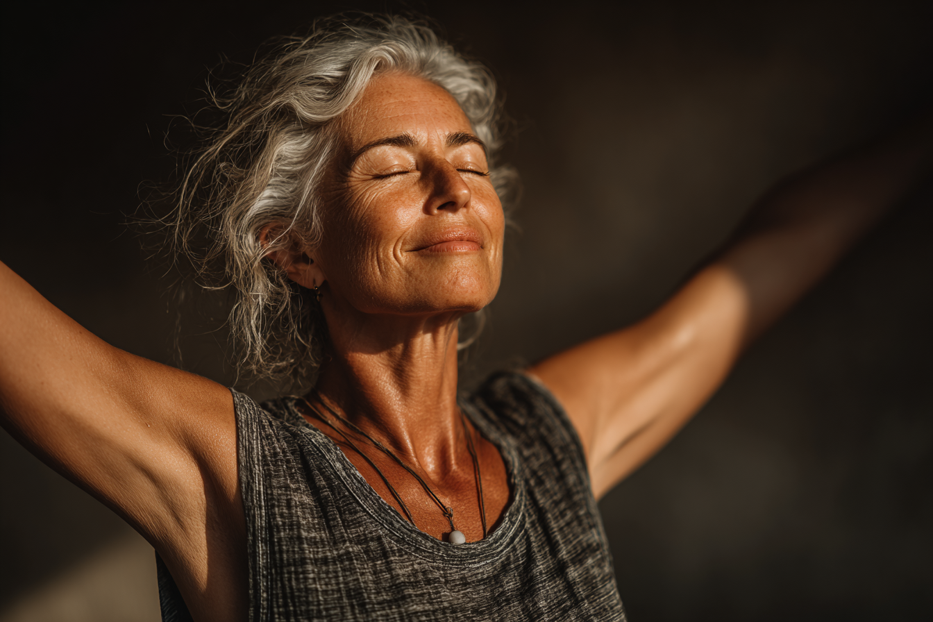 Група старших людей практикує йогу в світлій студії